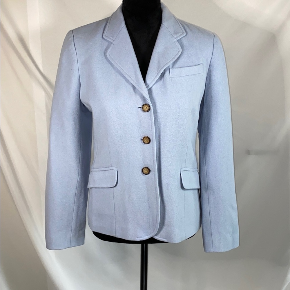 Vintage Chadwicks Powder Blue Wool Blend Blazer Jacket 4